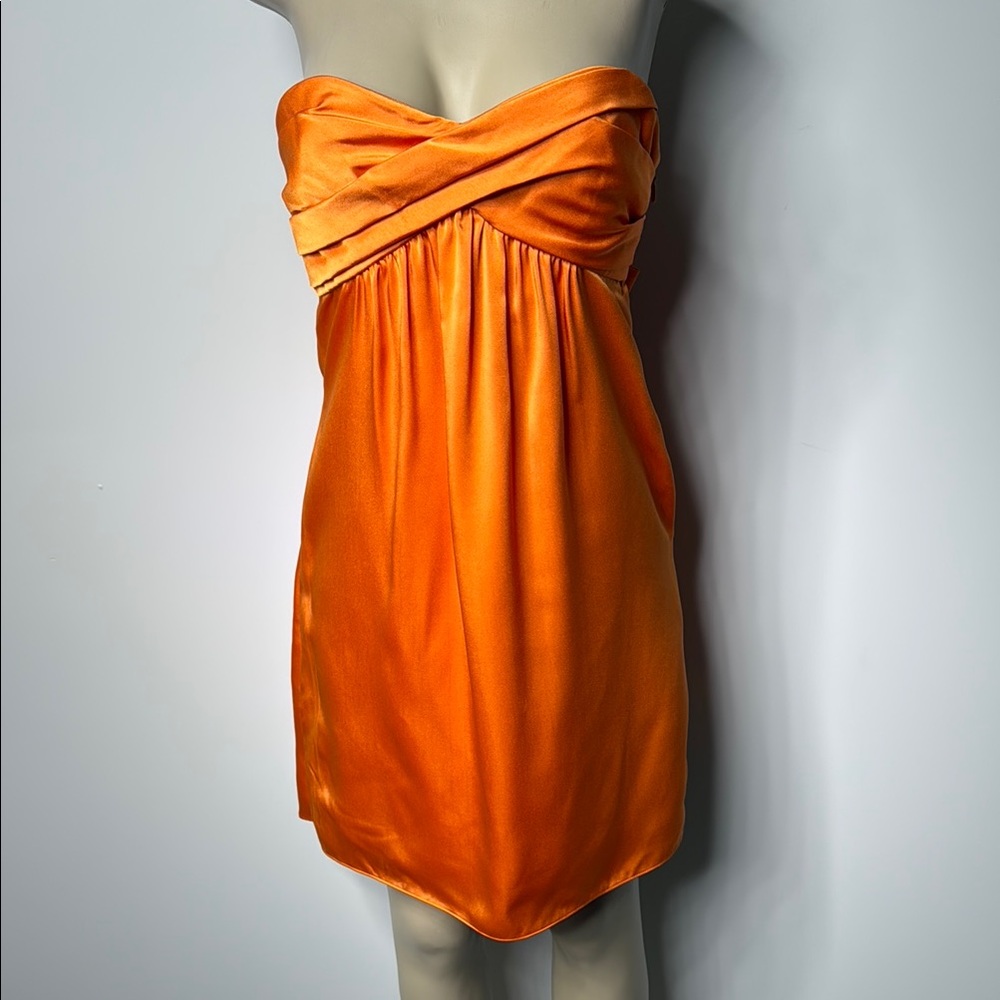 BCBGMaxAzria Strapless Orange Dress